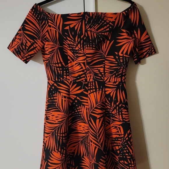 Zara Red&Black Palm Mini Dress - Picture 10 of 12